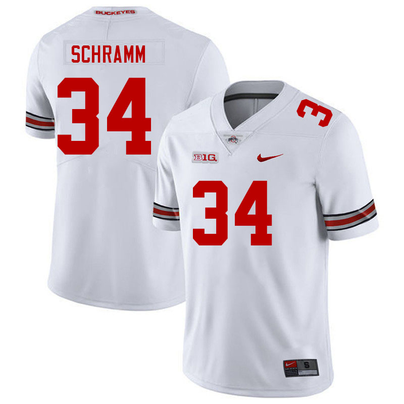 Men #34 Brennen Schramm Ohio State Buckeyes College Football Jerseys Stitched Sale-White